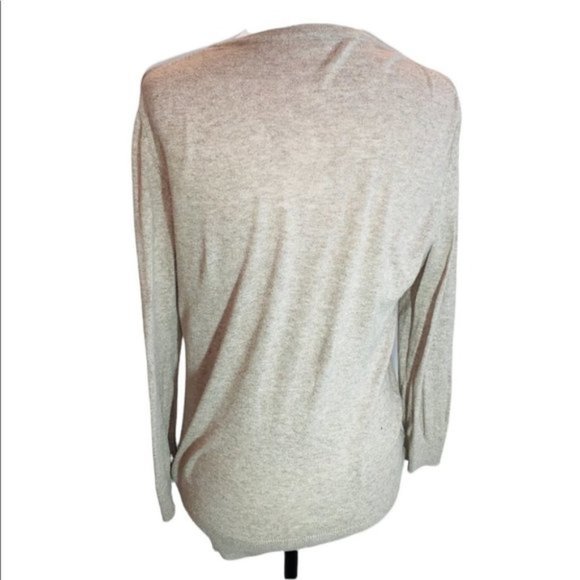 𝅺Beige Button Front Cotton Cardigan Sweater Flower Details Size S/M - Picture 8 of 8